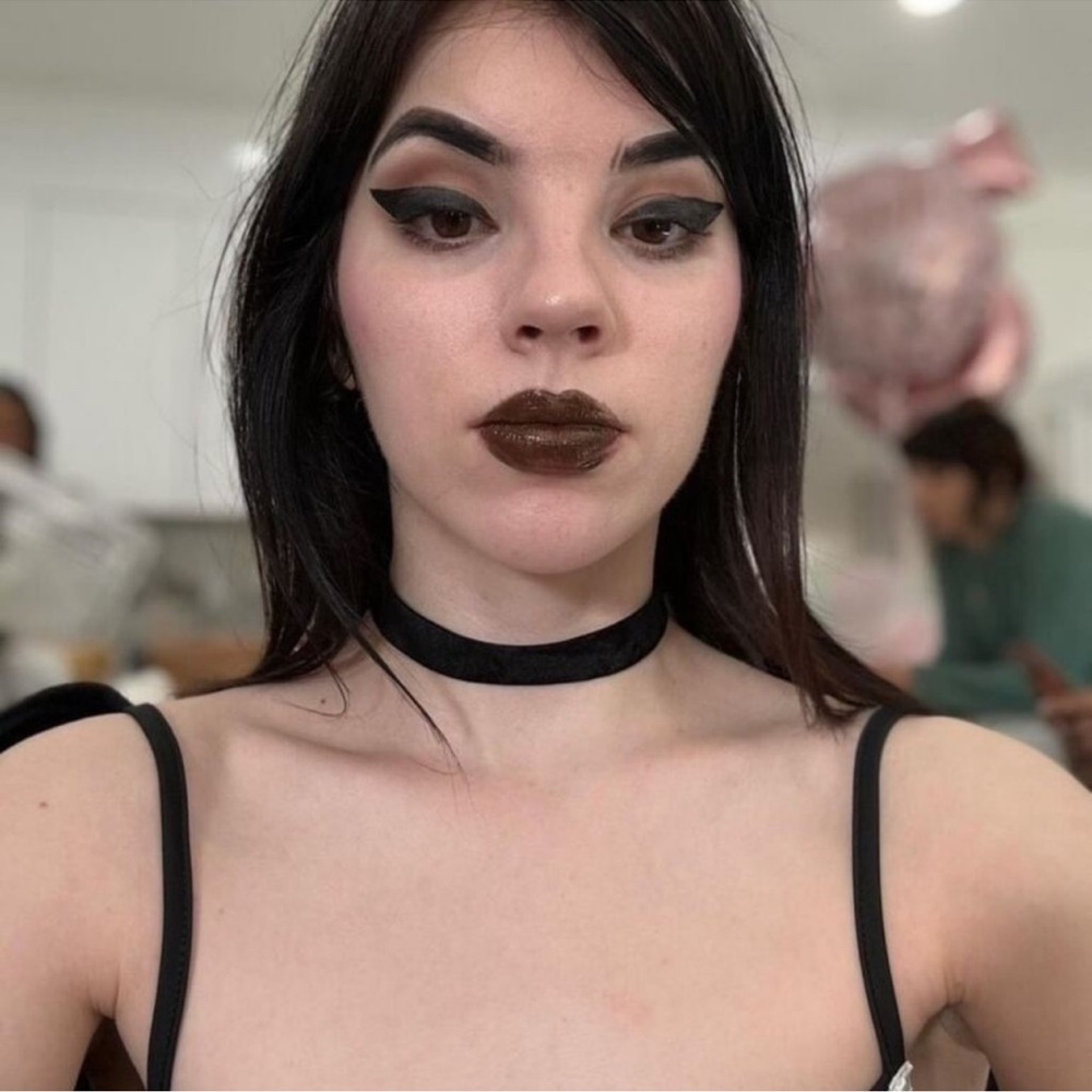 Y2K 90s Black Velvet Chunky Choker Necklace - Picture 8 of 11